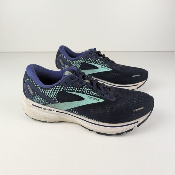 Brooks Ghost 14 Peacot Yucca Navy Running Shoes Women's Size 9.5 Wide - Picture 1 of 9